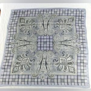 💯 Silk Scarf Plaid Paisley Vintage